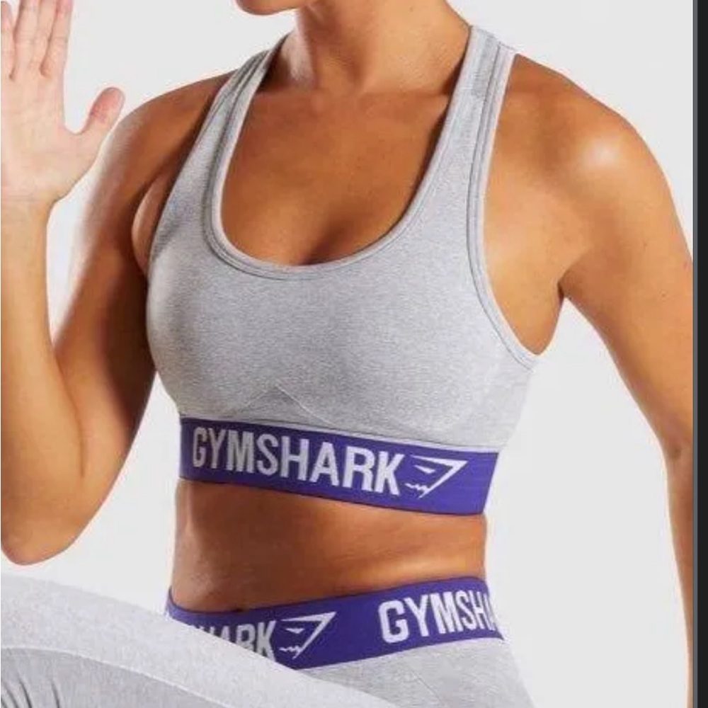 Gymshark gray/purple racer back sports bra